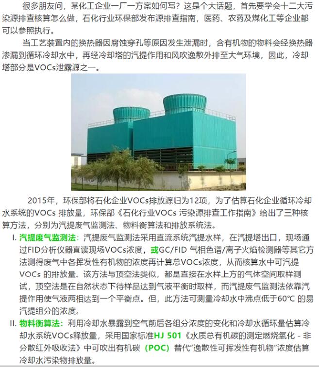 化工VOCs核算（一） |冷卻塔部分：核算方法解析、對比及實(shí)例計(jì)算